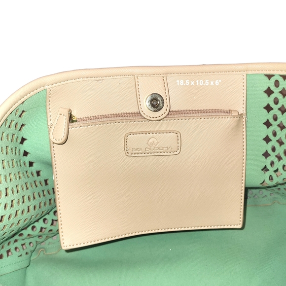 Big Buddha tote with teal lining - Picture 6 of 7